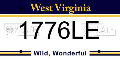 1776LE West Virginia License Plate