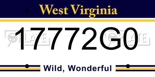 17772G0 West Virginia License Plate