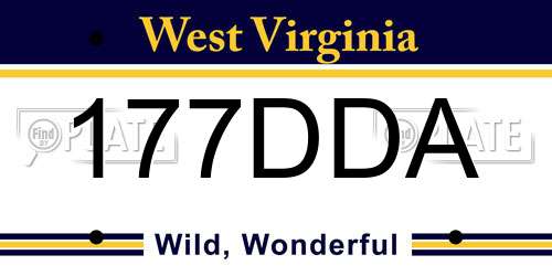 177DDA West Virginia License Plate
