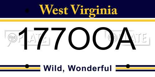 177OOA West Virginia License Plate