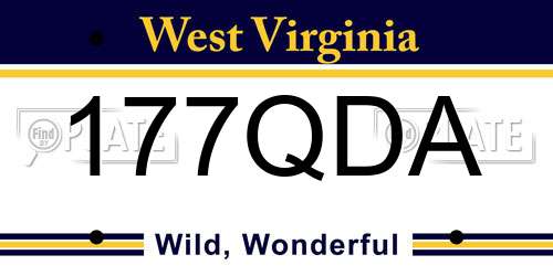 177QDA West Virginia License Plate