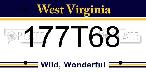 177T68 West Virginia License Plate