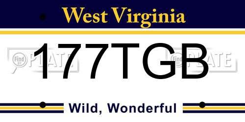 177TGB West Virginia License Plate