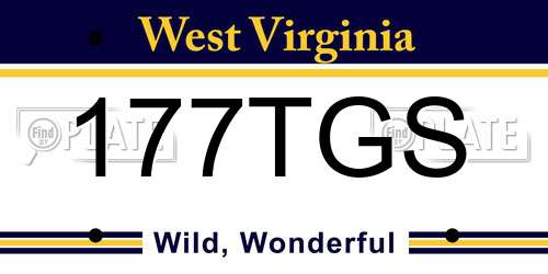 177TGS West Virginia License Plate