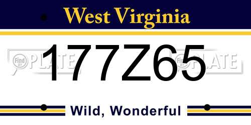 177Z65 West Virginia License Plate