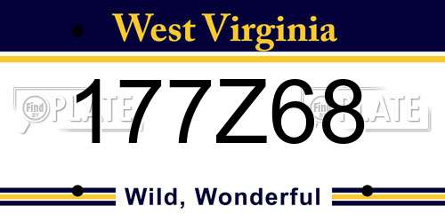 177Z68 West Virginia License Plate