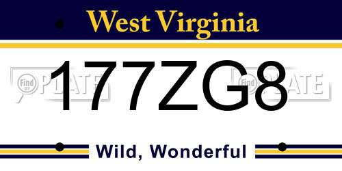 177ZG8 West Virginia License Plate