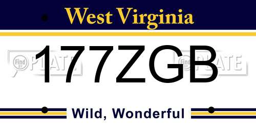 177ZGB West Virginia License Plate