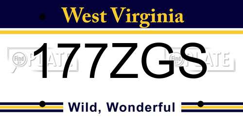 177ZGS West Virginia License Plate