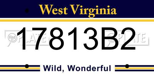 17813B2 West Virginia License Plate