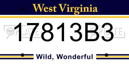 17813B3 West Virginia License Plate