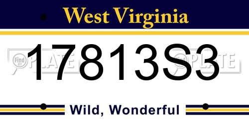 17813S3 West Virginia License Plate