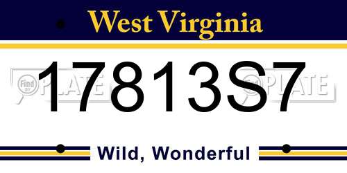 17813S7 West Virginia License Plate