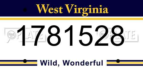 1781528 West Virginia License Plate