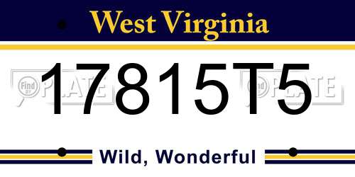 17815T5 West Virginia License Plate