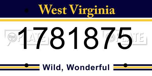 1781875 West Virginia License Plate