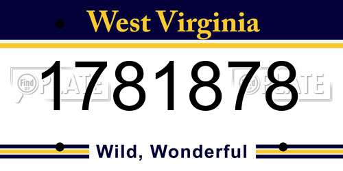 1781878 West Virginia License Plate