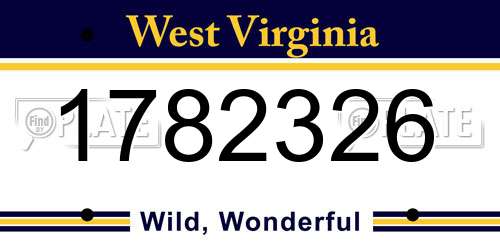 1782326 West Virginia License Plate