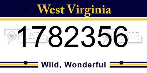 1782356 West Virginia License Plate