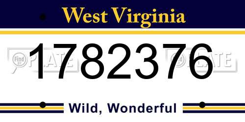 1782376 West Virginia License Plate