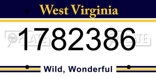 1782386 West Virginia License Plate