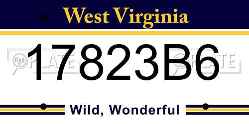 17823B6 West Virginia License Plate
