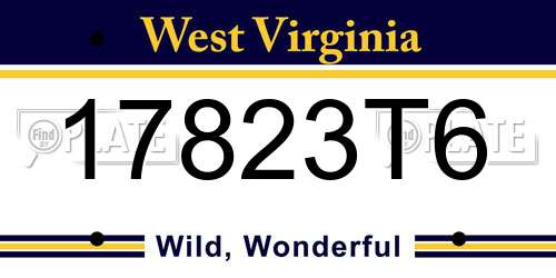 17823T6 West Virginia License Plate