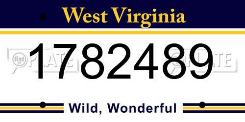 1782489 West Virginia License Plate
