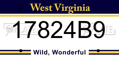 17824B9 West Virginia License Plate