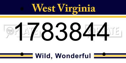 1783844 West Virginia License Plate
