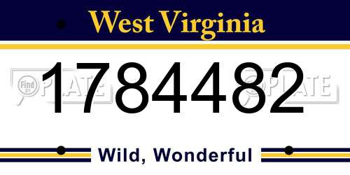 1784482 West Virginia License Plate