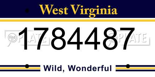 1784487 West Virginia License Plate