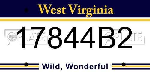 17844B2 West Virginia License Plate
