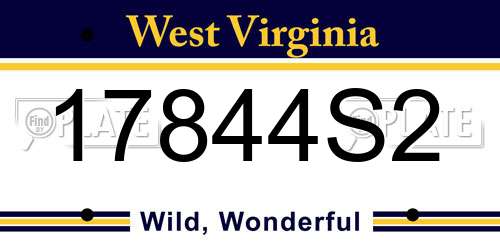 17844S2 West Virginia License Plate