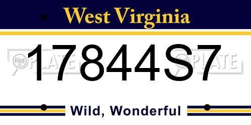 17844S7 West Virginia License Plate