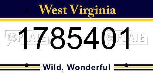 1785401 West Virginia License Plate