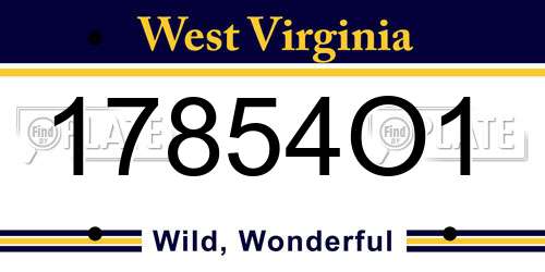 17854O1 West Virginia License Plate
