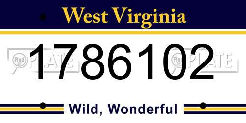 1786102 West Virginia License Plate