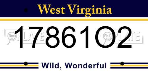 17861O2 West Virginia License Plate