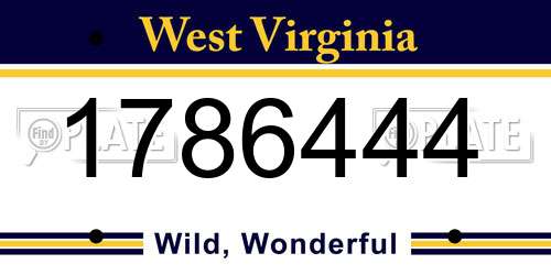 1786444 West Virginia License Plate