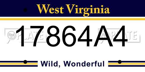 17864A4 West Virginia License Plate