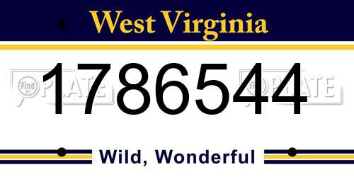 1786544 West Virginia License Plate