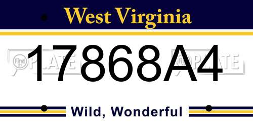 17868A4 West Virginia License Plate