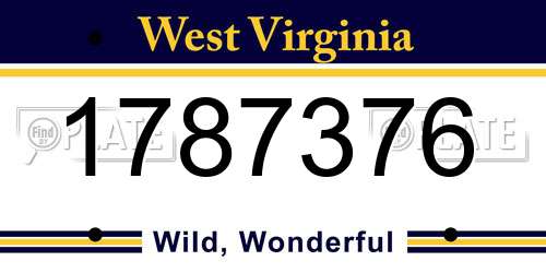 1787376 West Virginia License Plate