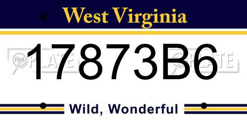 17873B6 West Virginia License Plate