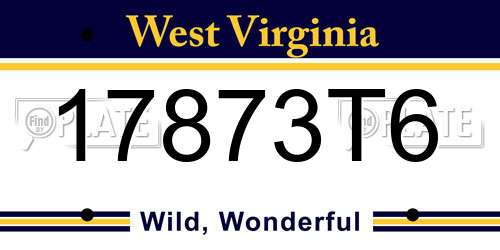 17873T6 West Virginia License Plate