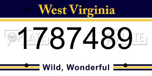1787489 West Virginia License Plate