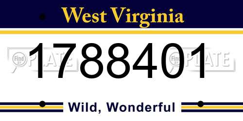 1788401 West Virginia License Plate