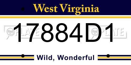17884D1 West Virginia License Plate