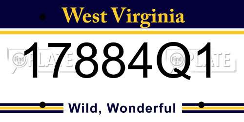 17884Q1 West Virginia License Plate